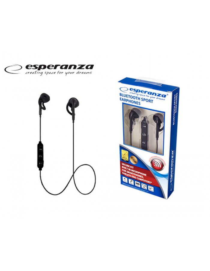 ESPERANZA ΑΚΟΥΣΤΙΚΑ BLUETOOTH SPORTS ΜΑΥΡΟ